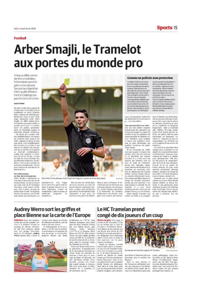 Le Journal du Jura du 25.6.26 – Arber